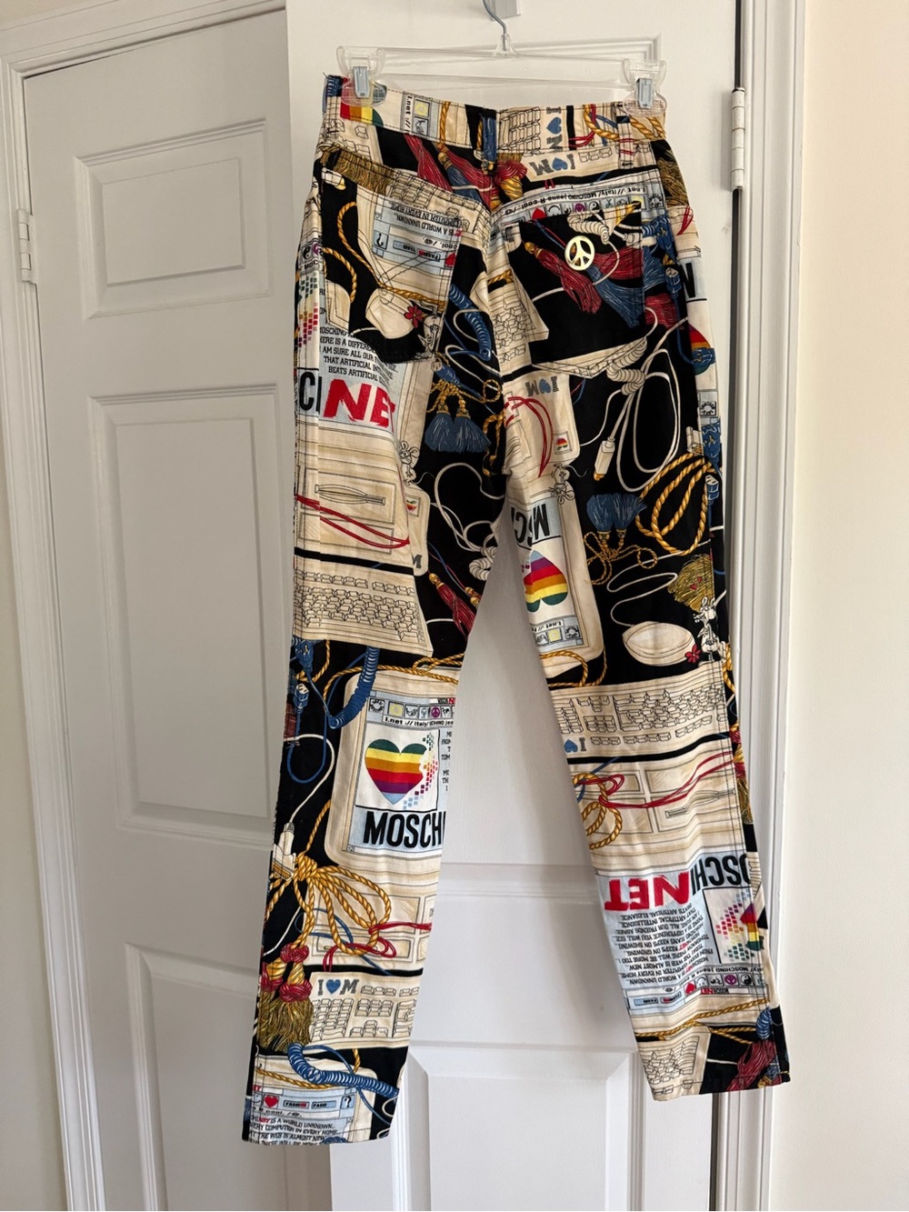 Vintage Moschino Jeans Size 28 Internet Computer Novelty Print Made in Italy - Picture 7 of 12